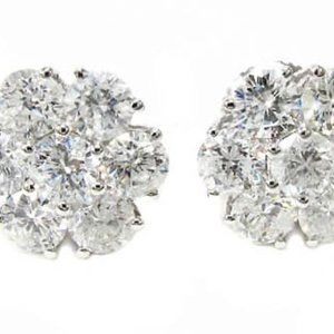 14k Gold 0.95 ct Diamond Cluster Stud Earring